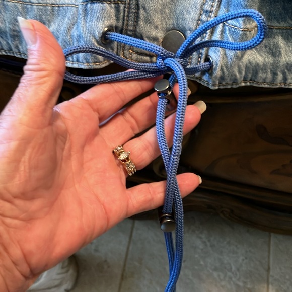 Denim Washed Blue Women's Jacket size 4x NEW Utility Denim Jacket - Picture 7 of 7